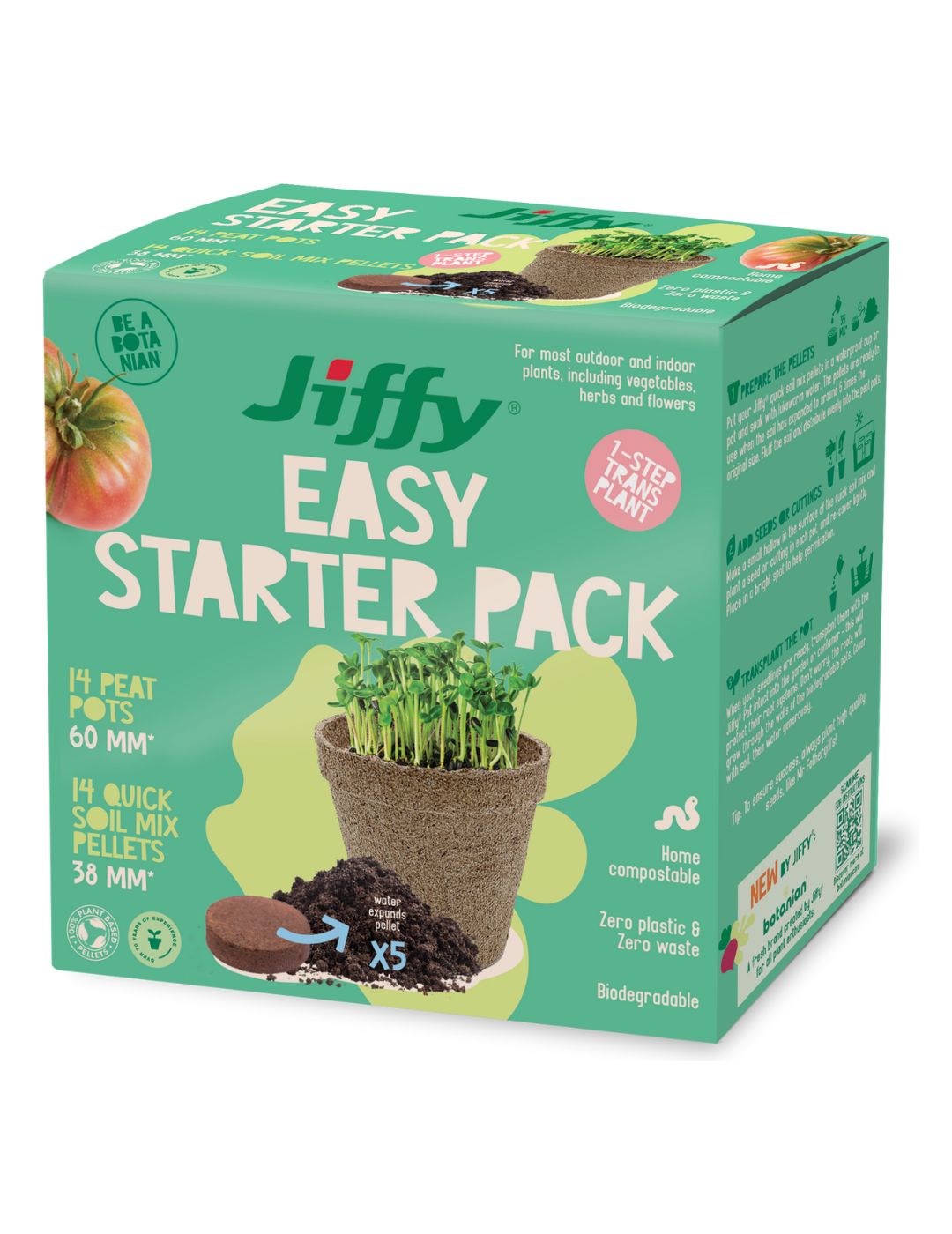 Jiffy Easy Starter Set (14 Jiffy Pots and Compressed Pellets)