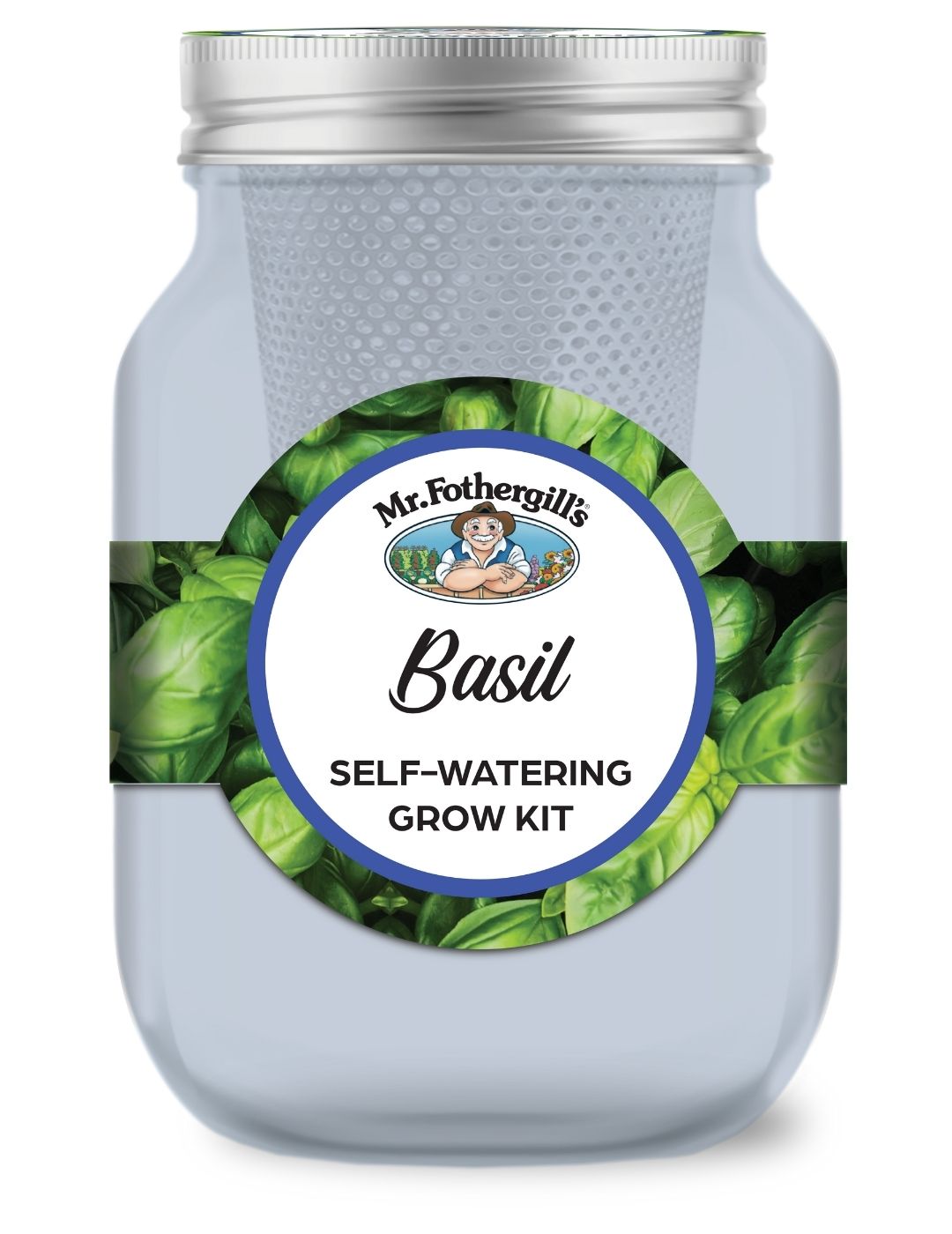 Self Watering Mason Jar Grow Kit - Basil Sweet