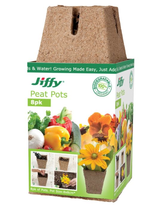 Jiffy 8cm Peat Pots (8 pots)