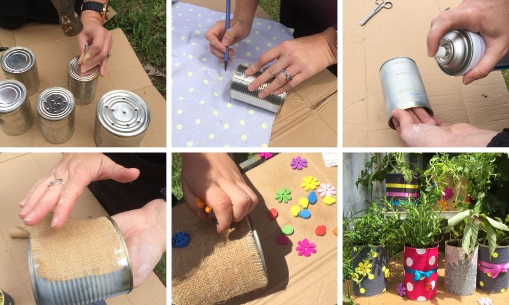 How to make tin can planters